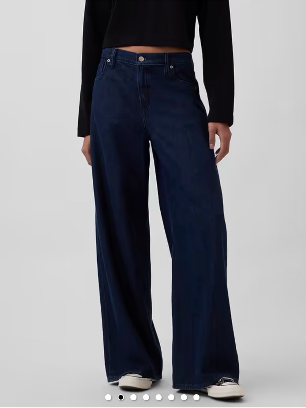 GAP Mid Rise UltraSoft Baggy Jeans in Rinsed Indigo